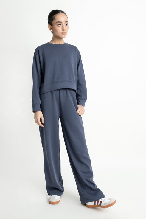 The Blue Cropped Sweats Set